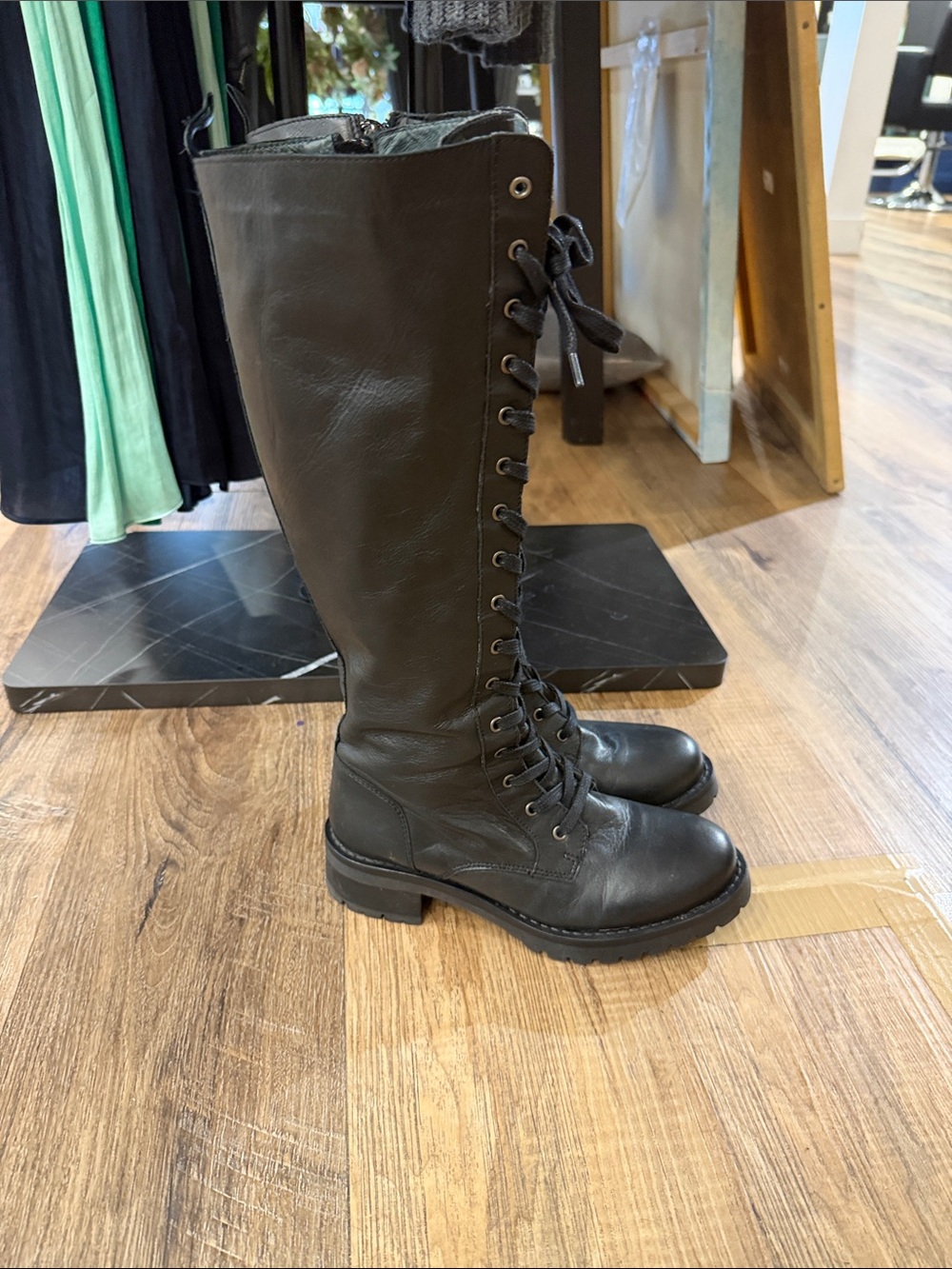 Tall Lace-Up Women’s Riding Boots - Black
